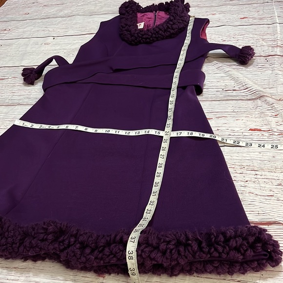 CARON CHICAGO Vintage Purple Avant Garde Sheath Dress with Yarn Trim - Picture 13 of 13